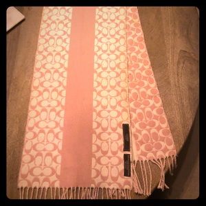 Coach Pink and Cream wool scarf